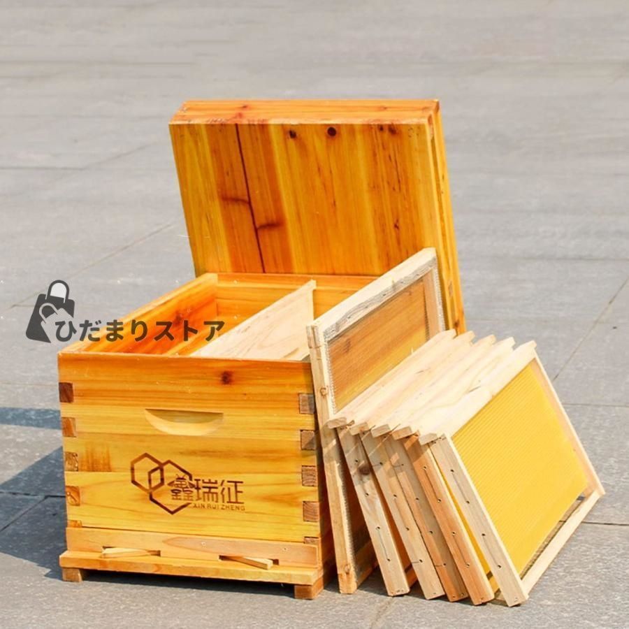 ミツバチ巣箱 養蜂箱 蜜蜂 蜂ハイブ ミツバチ 蜂の巣 ハチミツの家 ミツバチ捕獲箱 7枠 蜂 板 耐久性 蜜蜂の巣箱 養蜂ツール 組み立て