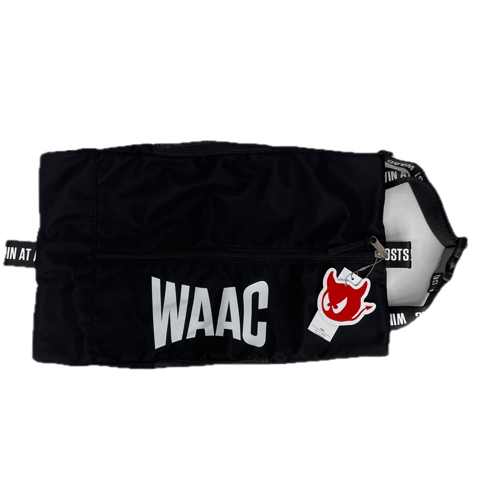 新品未使用品　WAAC ゴルフシューズ26.5シューズケース付き 未使用品 ワック WAAC シューズケース 黒 ブラック ロゴプリント