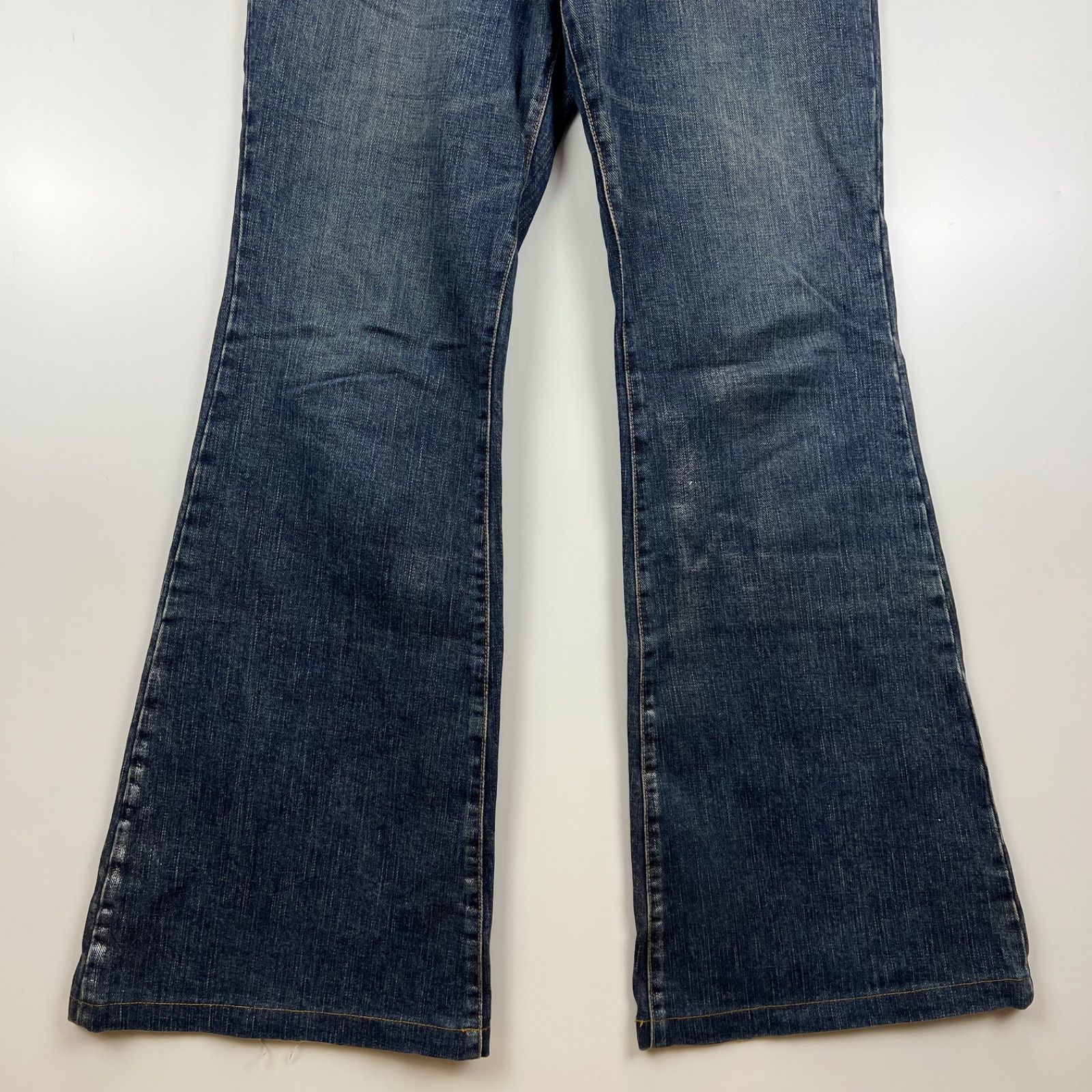 メンズ TORNADO MART 00s y2k archive silver lame flare bell denim 