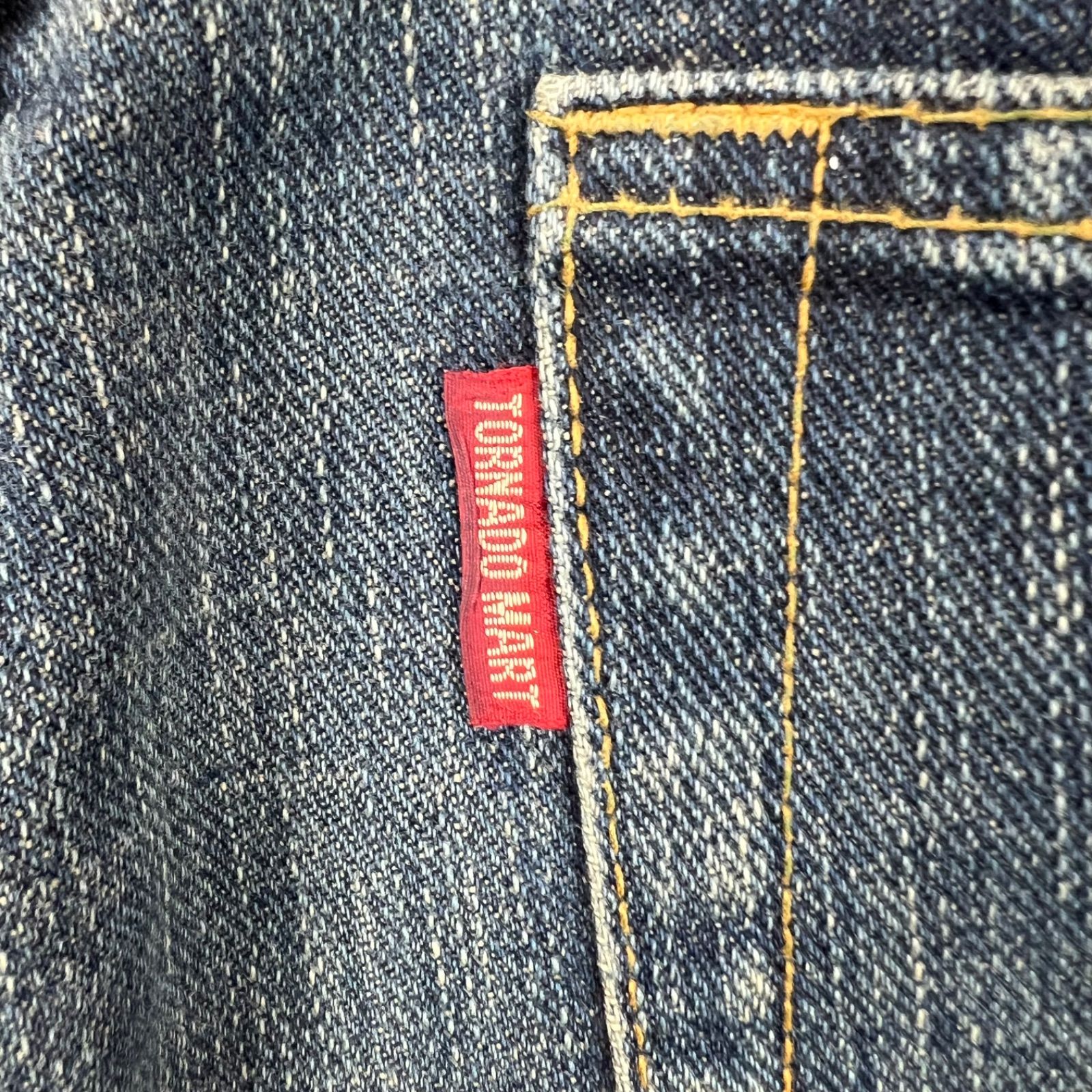 メンズ TORNADO MART 00s y2k archive silver lame flare bell denim 