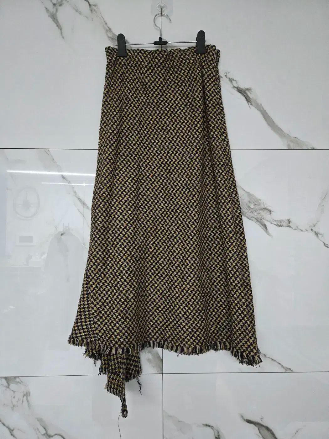 システム アシメントリー ツイード ロング丈スカート