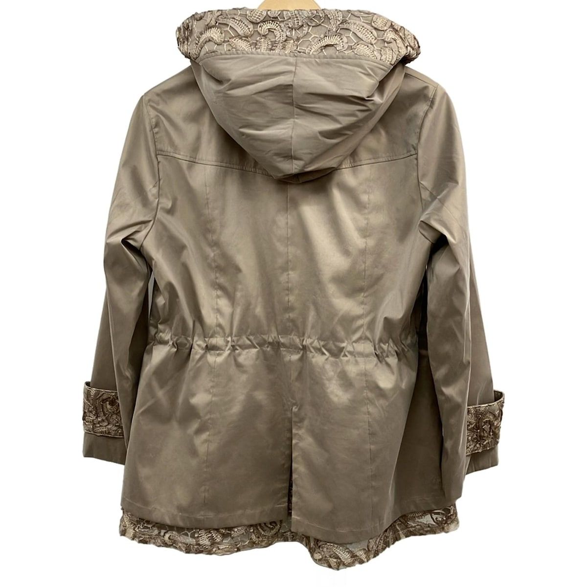 インポートロッサ　中綿コート　ベージュ　レース張り付け　コート　42 インポートロッサ 中綿コート ベージュ レース張り付け コート 42