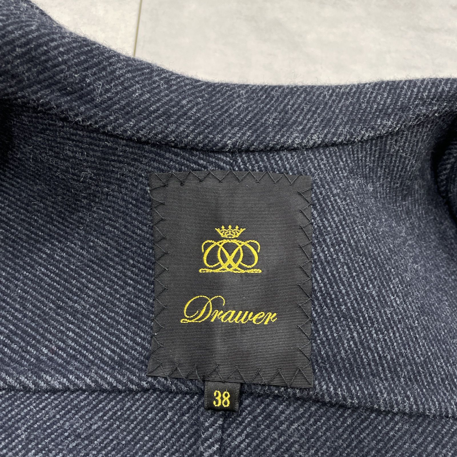 Drawer ドゥロワー ロングコート リバーコート ダブルフェイス ベルト