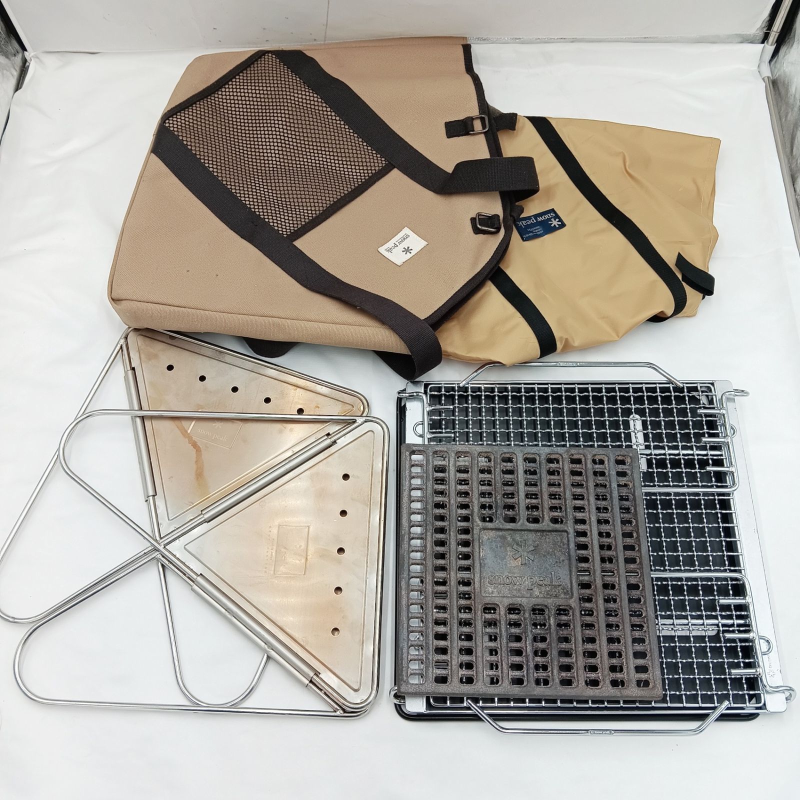 ◇snow peak(スノーピーク) 焚火台Mスターターセット、グリルブリッジM