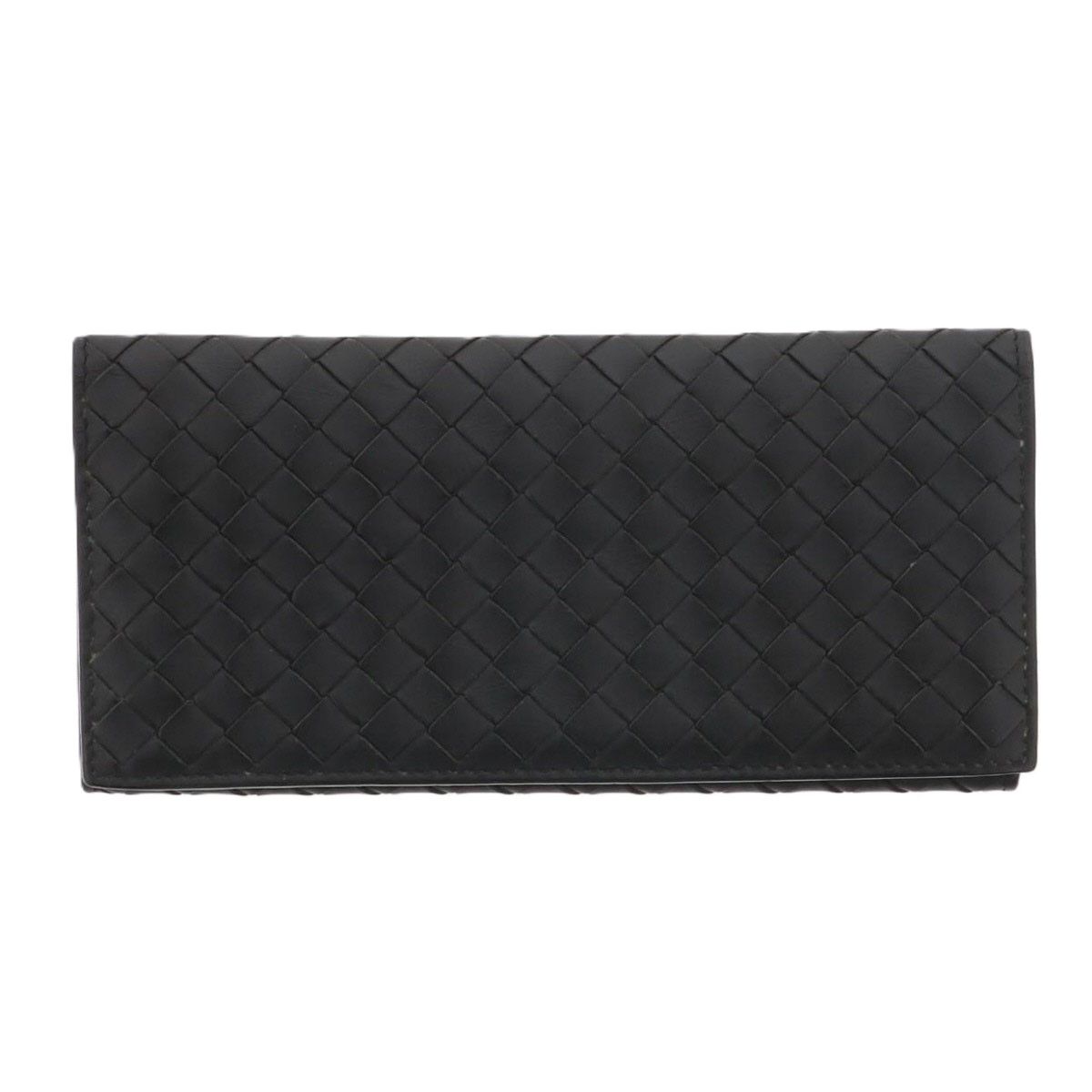 ボッテガヴェネタ イントレチャート 二つ折り札入れ 二つ折り財布 120697 メンズ レザー ブラック