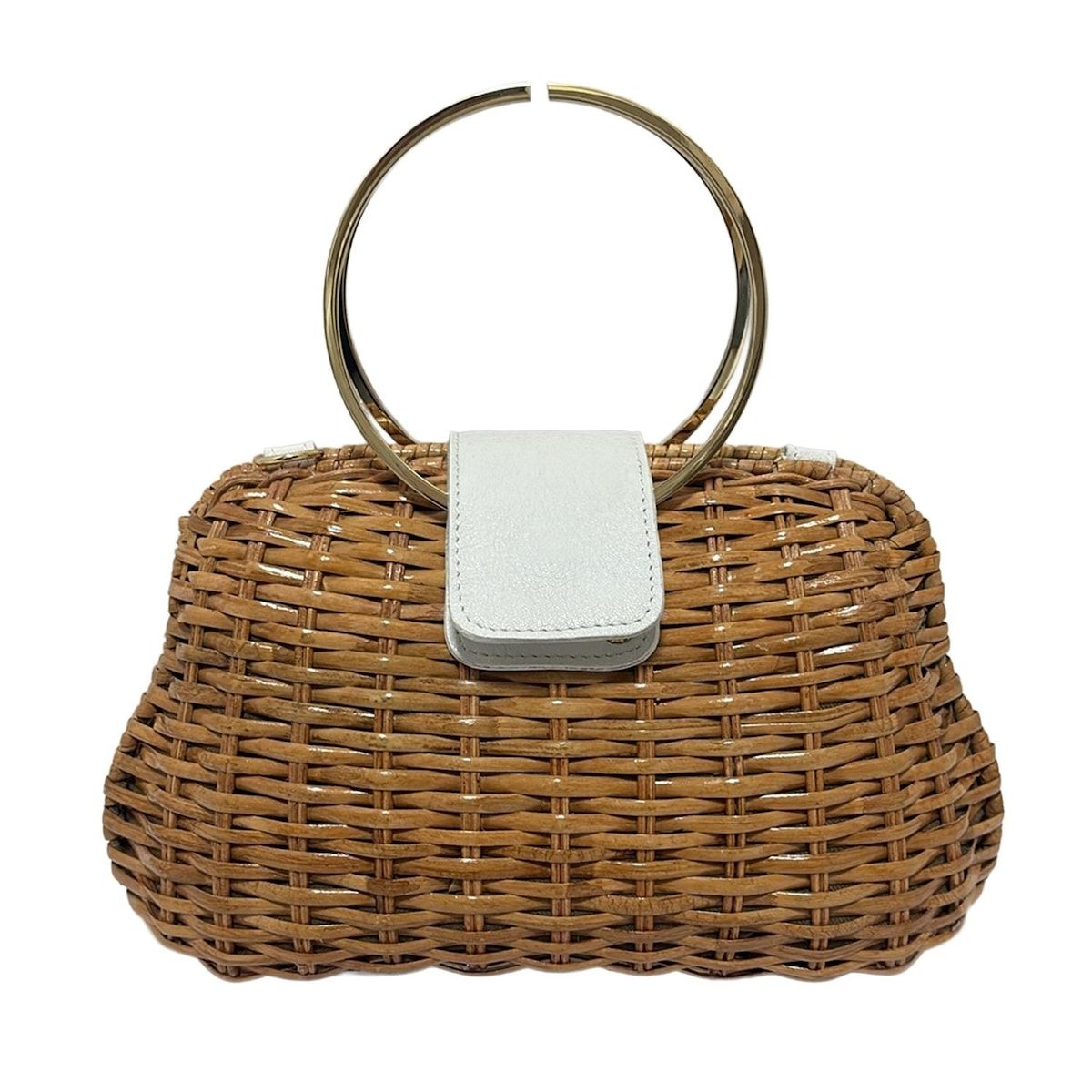 VIOLA d'ORO 23区ベージュ バンブーハンドルかごバッグ VIOLA d'ORO ベージュ かごバッグ VIOLA d'ORO 23区ベージュ バンブー