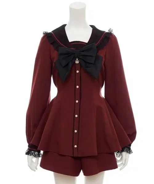 Secret Honey シークレットハニー バーガンディ レース セーラー 長袖 セットアップ 量産型 地雷系