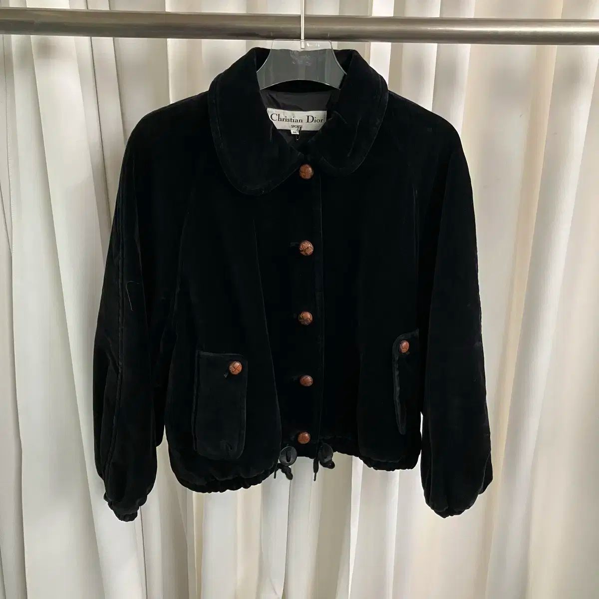 クリスチャン ディオール ブラック ツアーベルベット ジャケット M