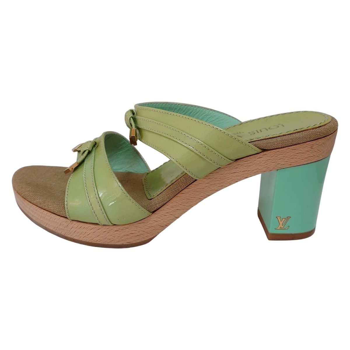 LOUIS VUITTON ルイヴィトン ミュール 35 1 2 レディース - ペパーミント レザー
