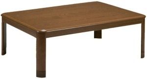 YUASA 家具調コタツ YKL-1203 ST BR 手元リモコンU字ハロゲン温風ヒーター継足 開梱展示再梱包