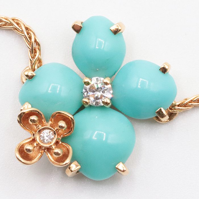 Chaumet ショーメ オルタンシアエデン ブレスレット ターコイズ ダイヤモンド 18金 K 18 PG ピンクゴールド ジュエリー レディース サイズ 手首周り17.0 cm