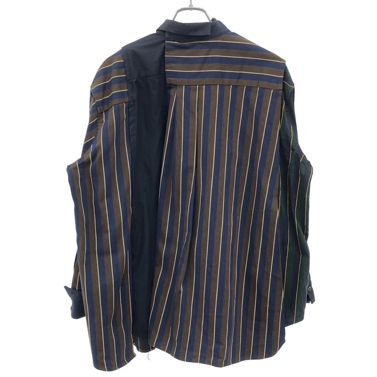sacai サカイ 18AW ドッキングストライプシャツ 18-04135 ネイビー 2 sacai サカイ 18AW ドッキングストライプシャツ 18-04135 ネイビー 2