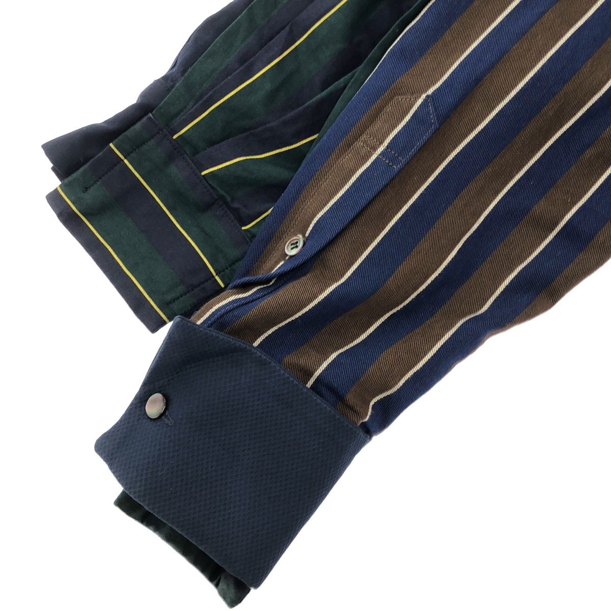 sacai サカイ 18AW ドッキングストライプシャツ 18-04135 ネイビー 2 sacai サカイ 18AW ドッキングストライプシャツ 18-04135 ネイビー 2