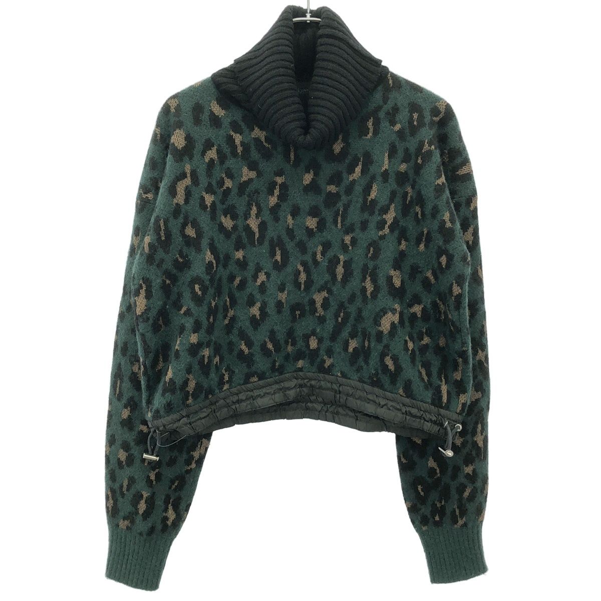 sacai サカイ 19 AW タートルネックレオパードニットセーター 04554 グリーン 2
