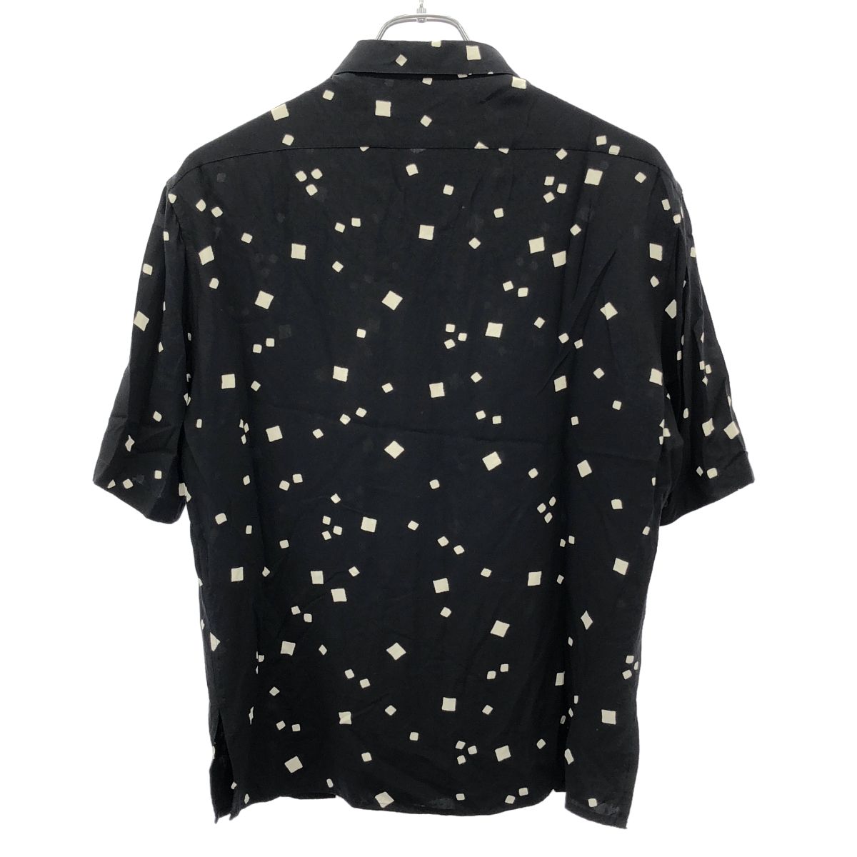 SAINT LAURENT PARIS サンローラン パリ 19 SS スクエアドットショートスリーブレーヨンシャツ 607070 Y 1 A 79 ブラック 37