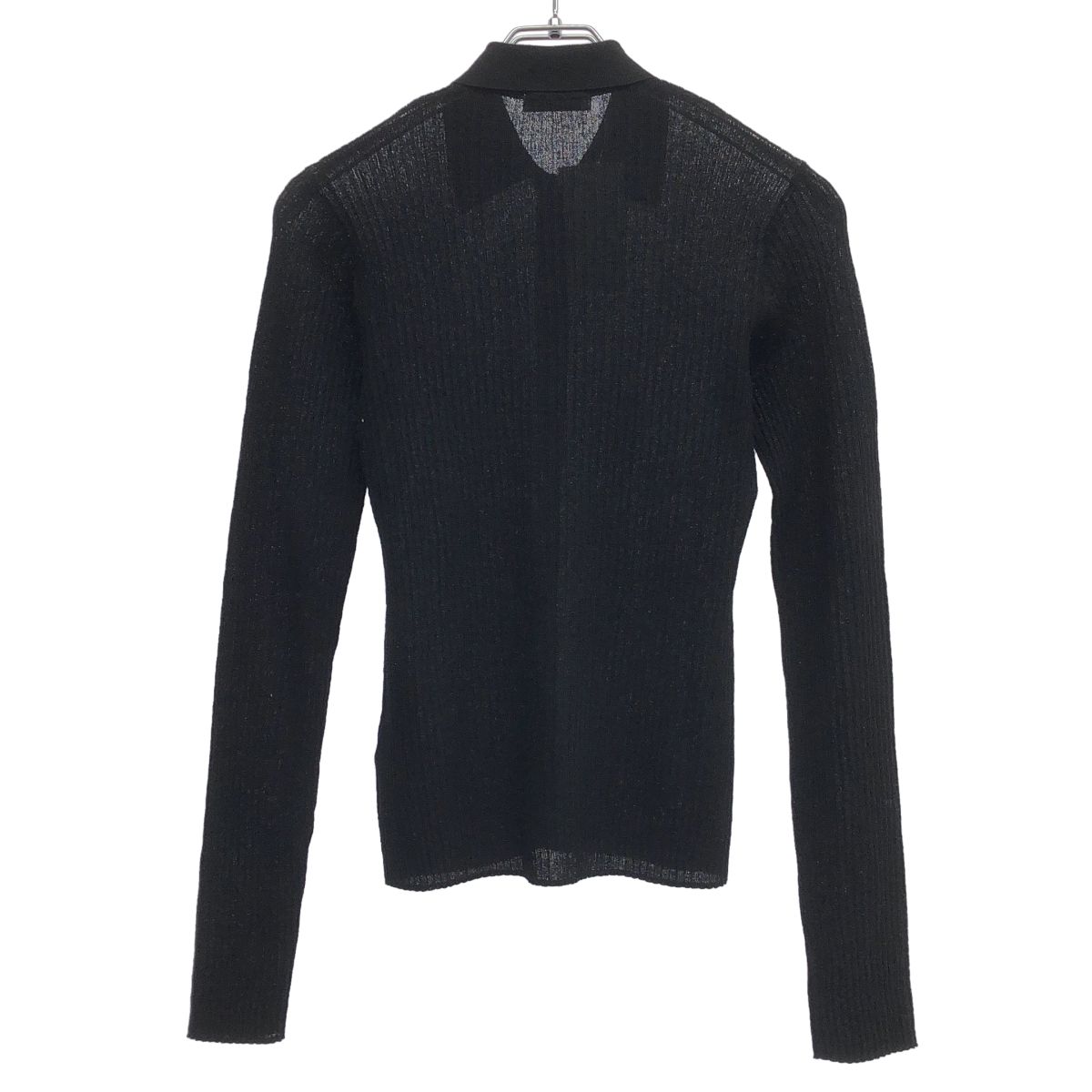 CLANE クラネ SHEER RIB KNIT SHIRT シアーリブニットシャツ 16106-2112 ブラック 1