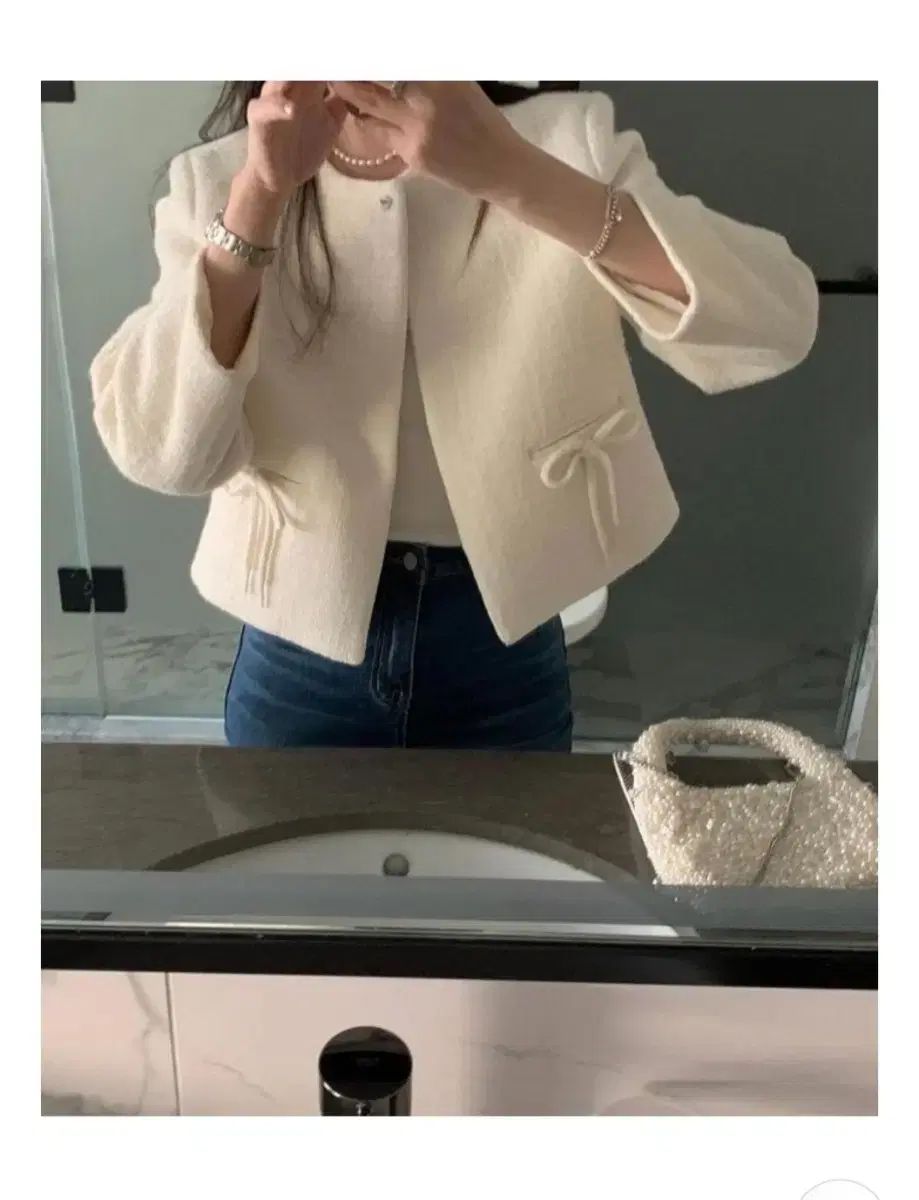 プリティヤングシング リボン ツイードジャケット