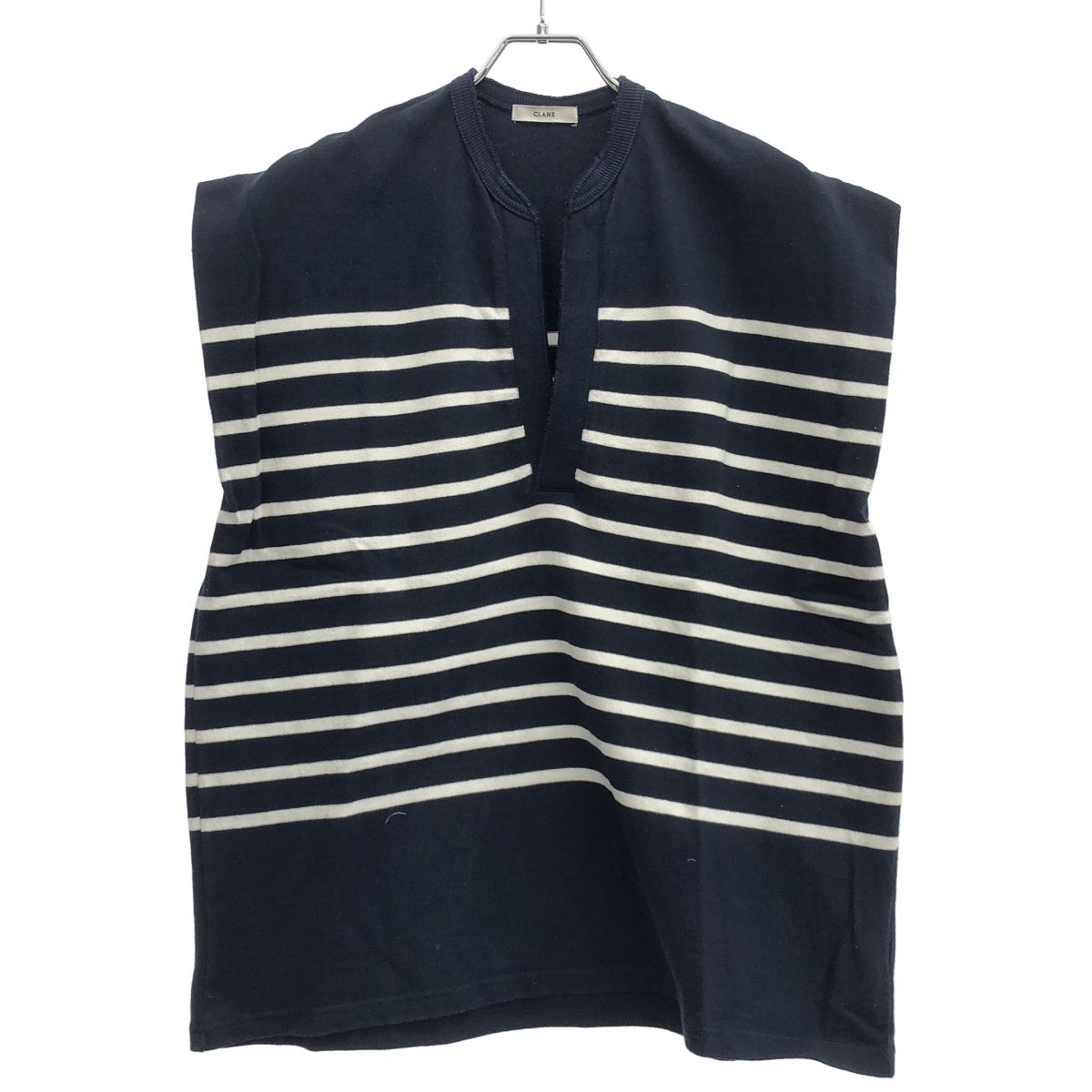 CLANE クラネ WIDE HENLEY NECK N/S BORDER TOPS ボーダートップス