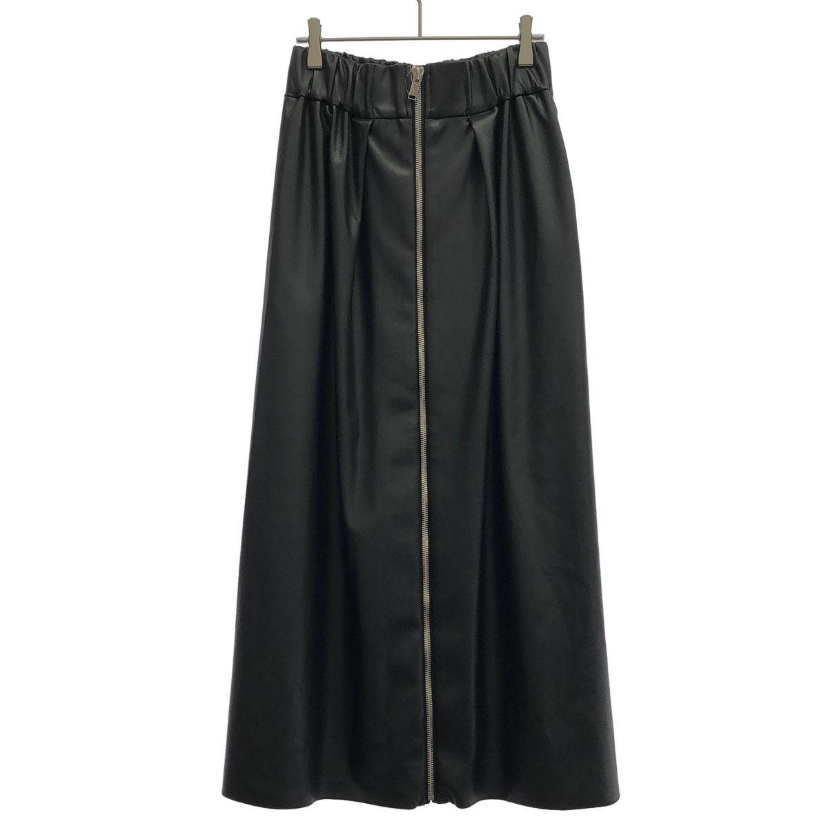 upper hights アッパーハイツ 24 SS Kylie ジップアップ フェイクレザースカート ブラック 1 ダメージ加工 ストレスフリー
