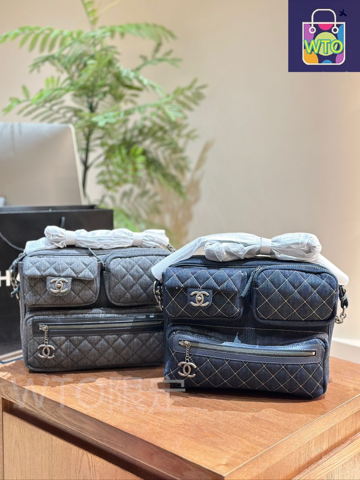 シャネル　デニム　ヴィンテージ CHANEL シャネル デニムチェーンウエストバッグ ココチャーム