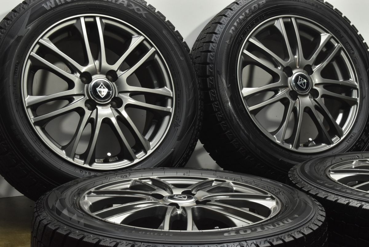 バリ溝 VELVA 15 in 5 J 42 PCD 100 ダンロップ ウィンターマックス WM 02 アクア フィット スイフト ヴィッツ カローラフィールダー