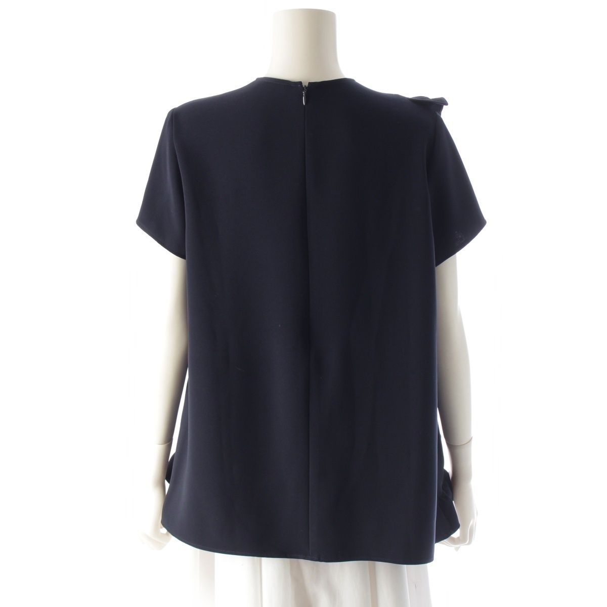 ヨーコチャン 25年 ハーフスリーブ ラップ フリル ブラウス トップス