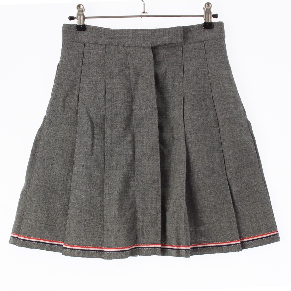 トムブラウン ウール ライン プリーツ ミニスカート ボトムス FGC 332 A- グレー 36