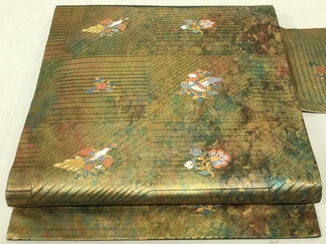 平和屋着物○九寸開き名古屋帯 唐織 花丸文 正絹 逸品 DAAX4811ps