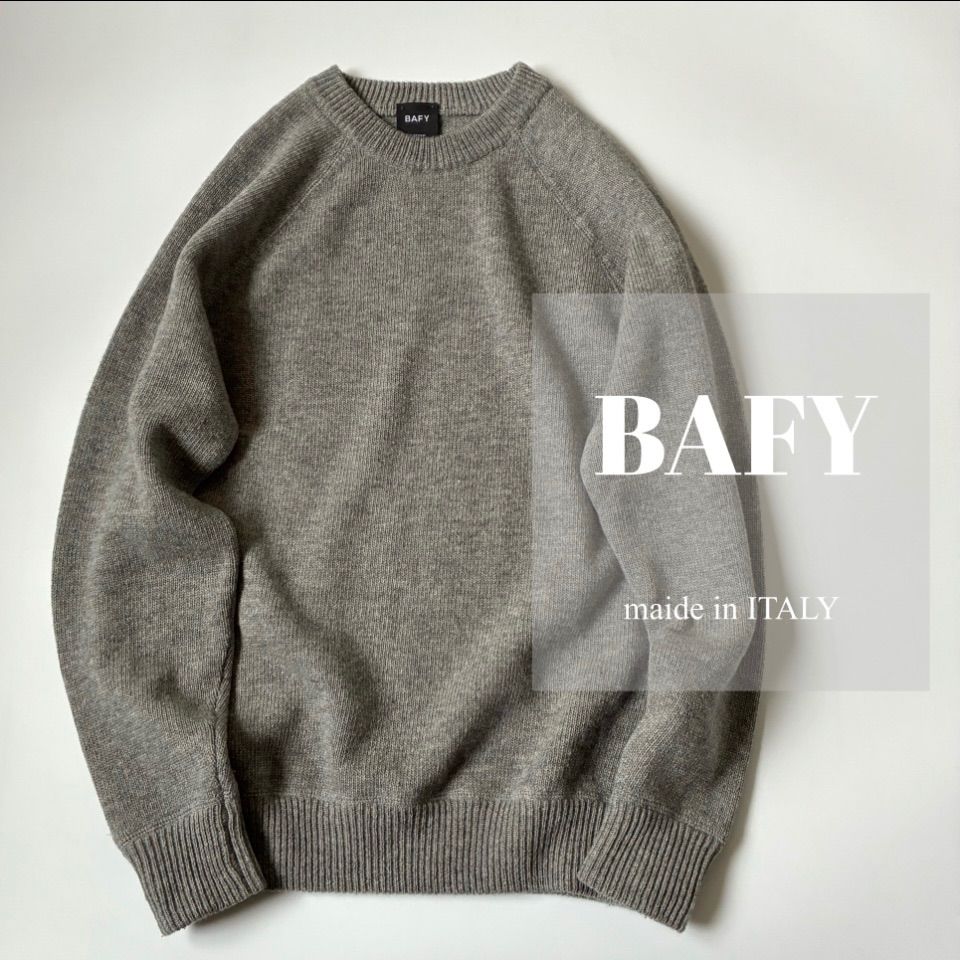 BAFY BEAMS F 別注 ラグランスリーブ クルーネックニット