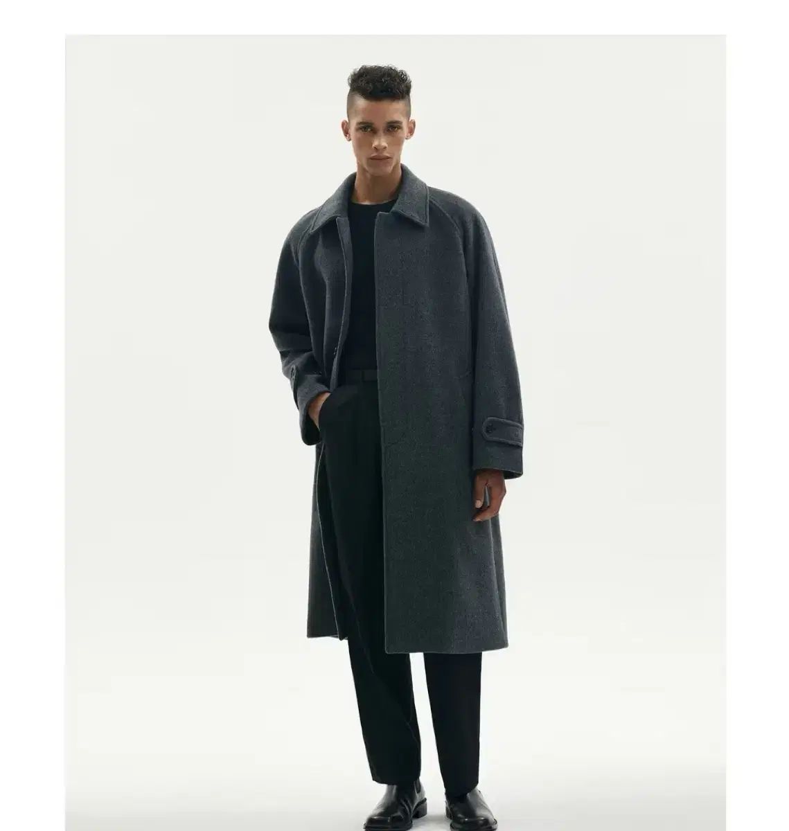 メンズ TNGT メランジ グレー バルマカーン コート