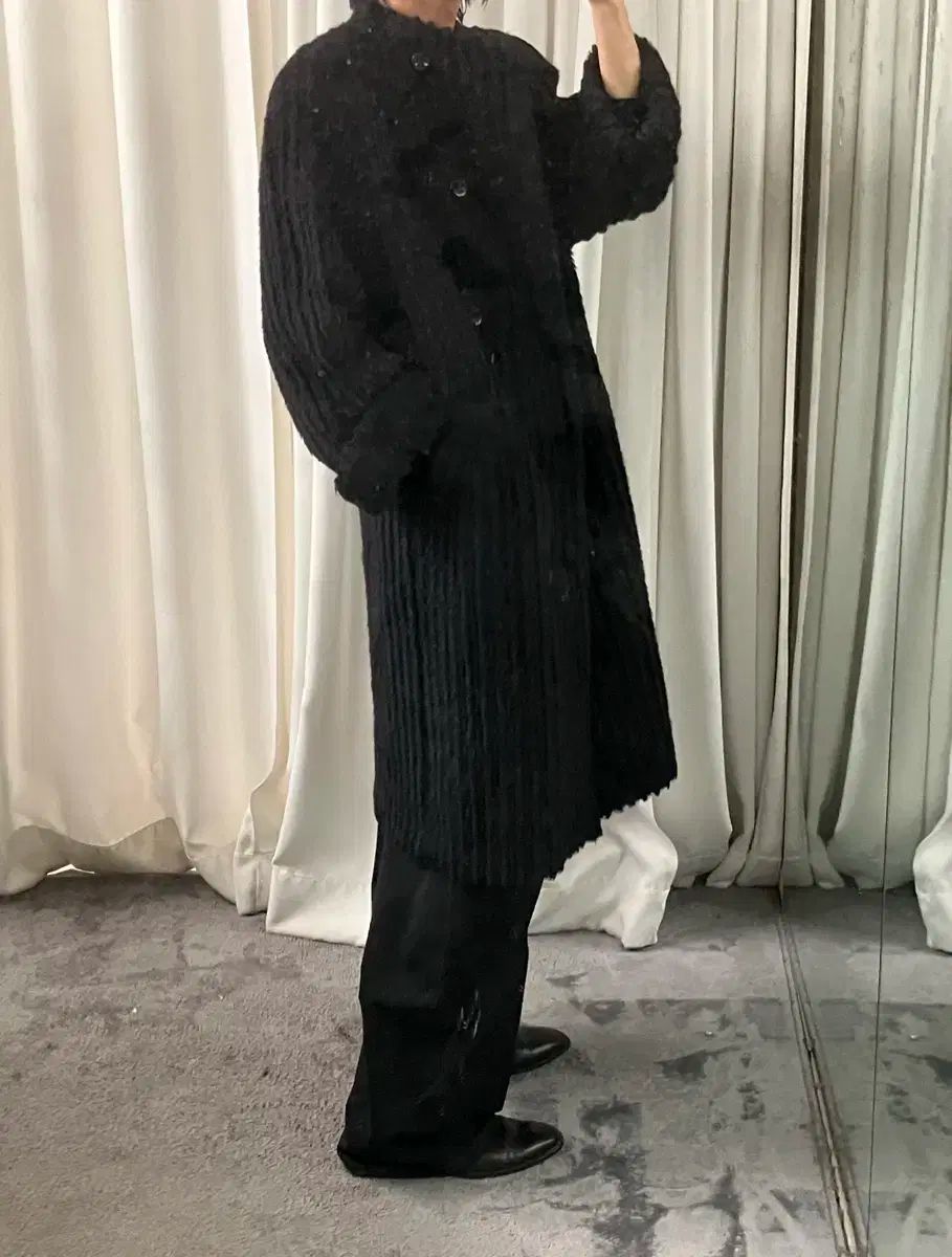  JPN VTG ヴィンテージ ブラック アルパカ ロングコート チェスターコート ジャケット アウター