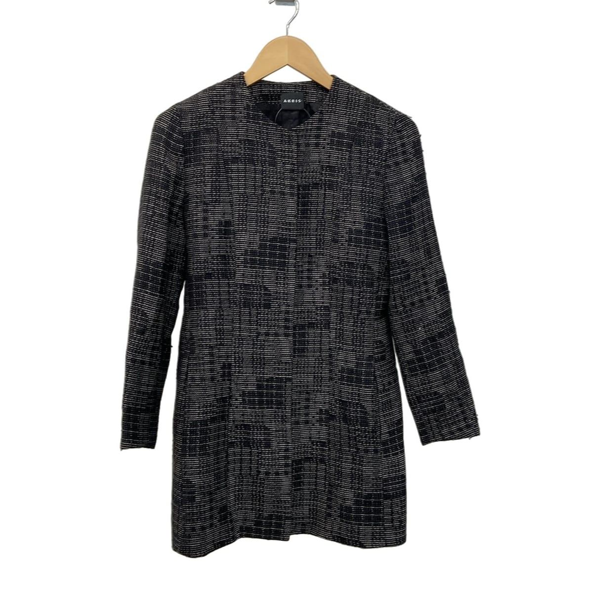 AKRIS(アクリス) コート サイズCH 36 レディース - 黒×白 長袖/春/秋