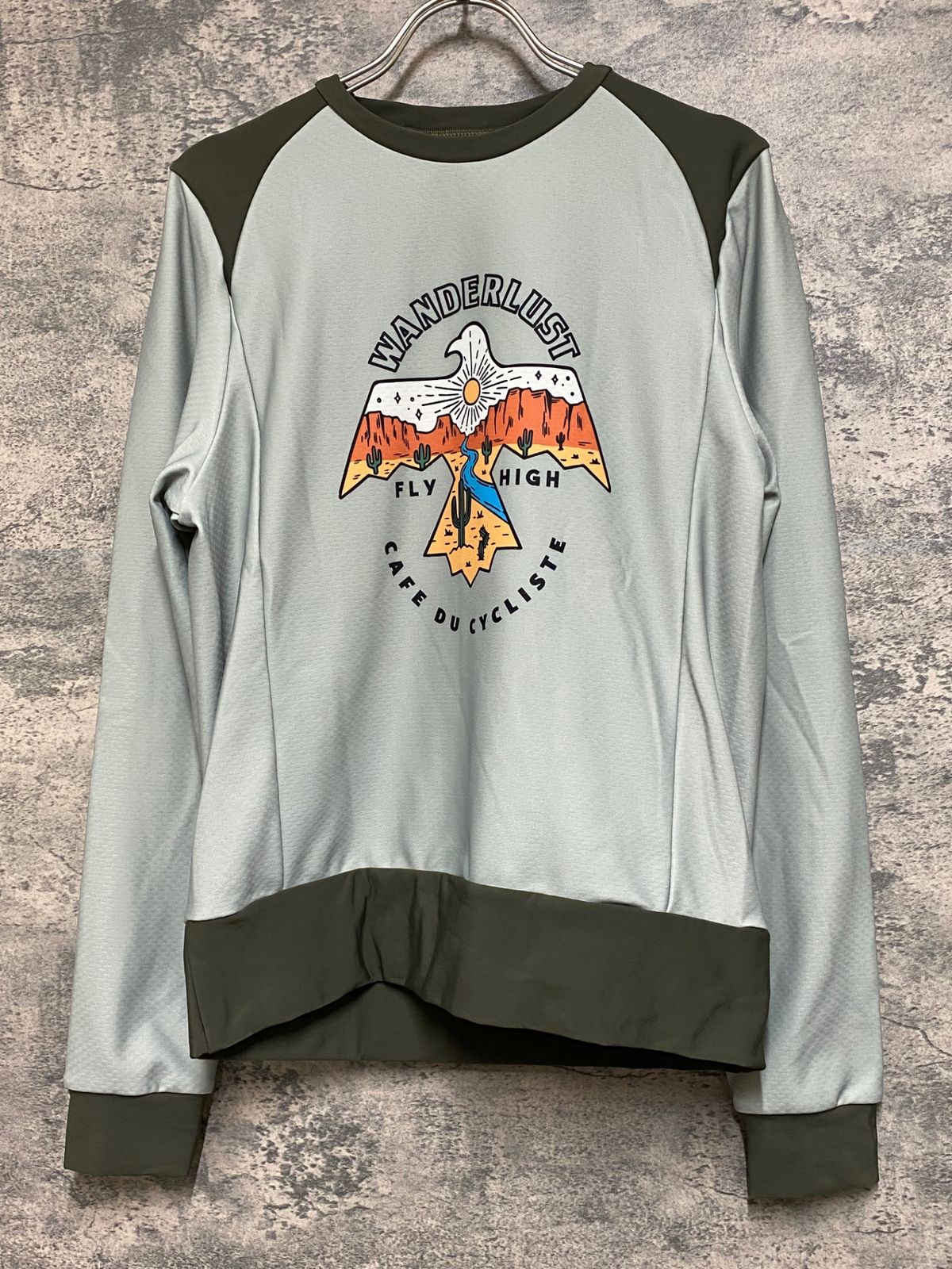 JP 700 カフェドシクリステ Cafe du Cycliste Lydia atelier 長袖 サイクルウェア 総柄 XS 裏起毛