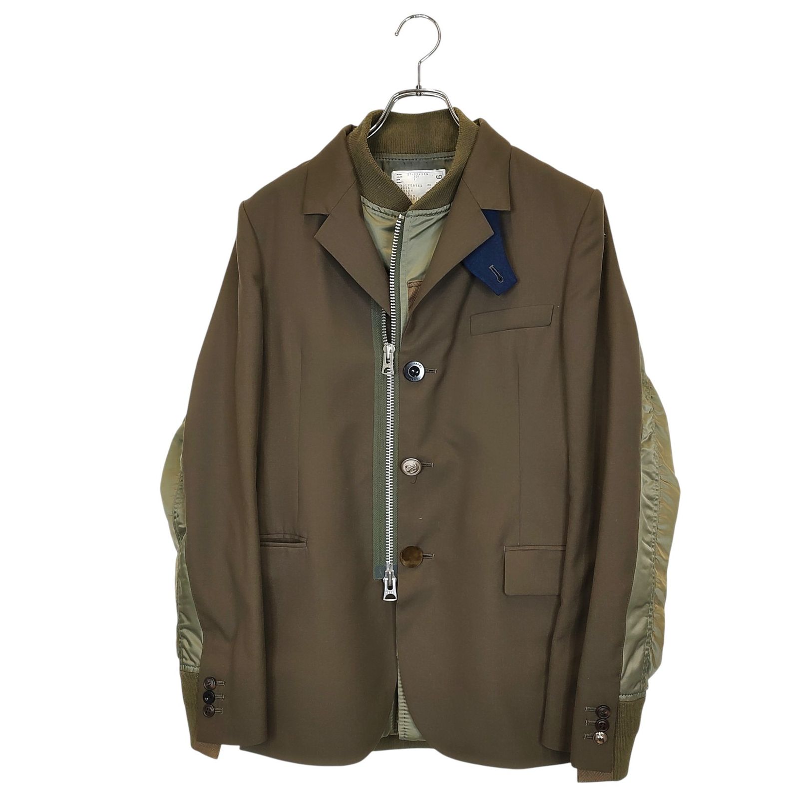 sacai ジャケット　専用 Sacai(サカイ) Suiting x Nylon Twill Jacket ダブル ナイロン ツイル