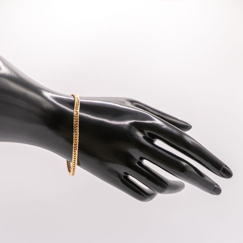 仕上げ K 18 18金 喜平ブレスレット 6面カットダブル 17 cm 10.1 g 造幣局刻印あり ホールマーク