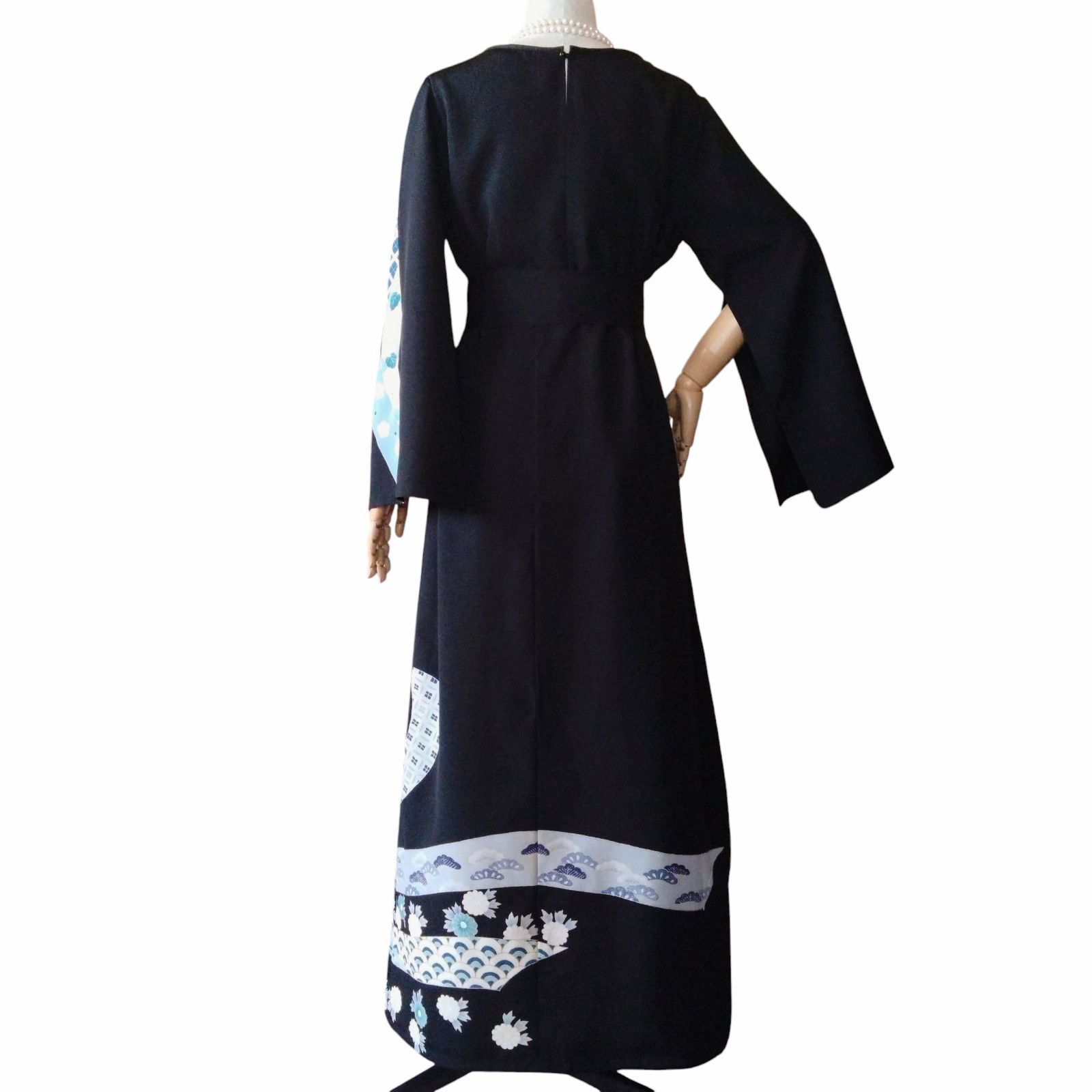 ウエストベルト紐付き 後ろ開きボタン