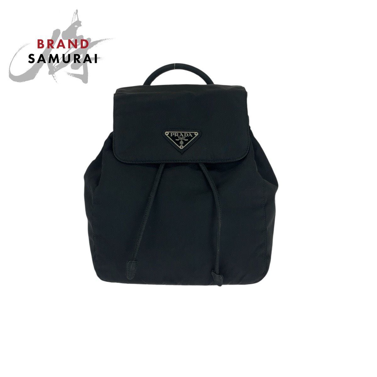 PRADA プラダ　テスート　リュック　バックパック　三角プレート　ナイロン 美品 PRADA プラダ テスート 三角ロゴプレート ブラック 黒 シルバー