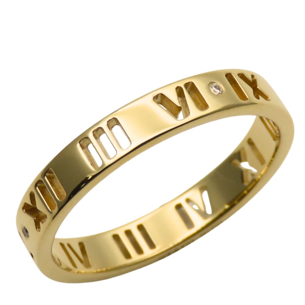 ティファニー リング 指輪 アトラス K 18 YG ダイヤモンド 約3.4 g イエローゴールド オープン 4 PD ジュエリー レディース 女性 TIFFANY-Co