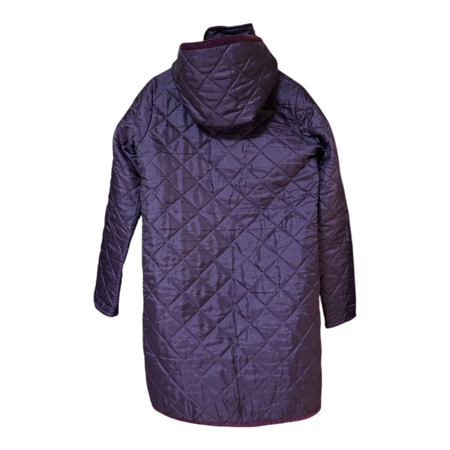 Z1630 LAVENHAM ラベンハム キルティングコート ロングコート パープル