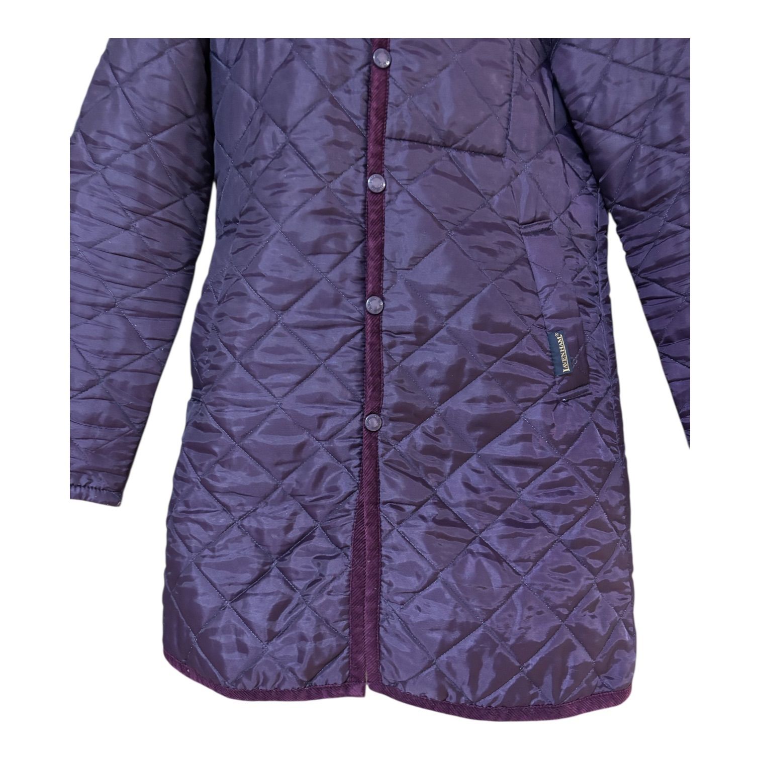 Z1630 LAVENHAM ラベンハム キルティングコート ロングコート パープル