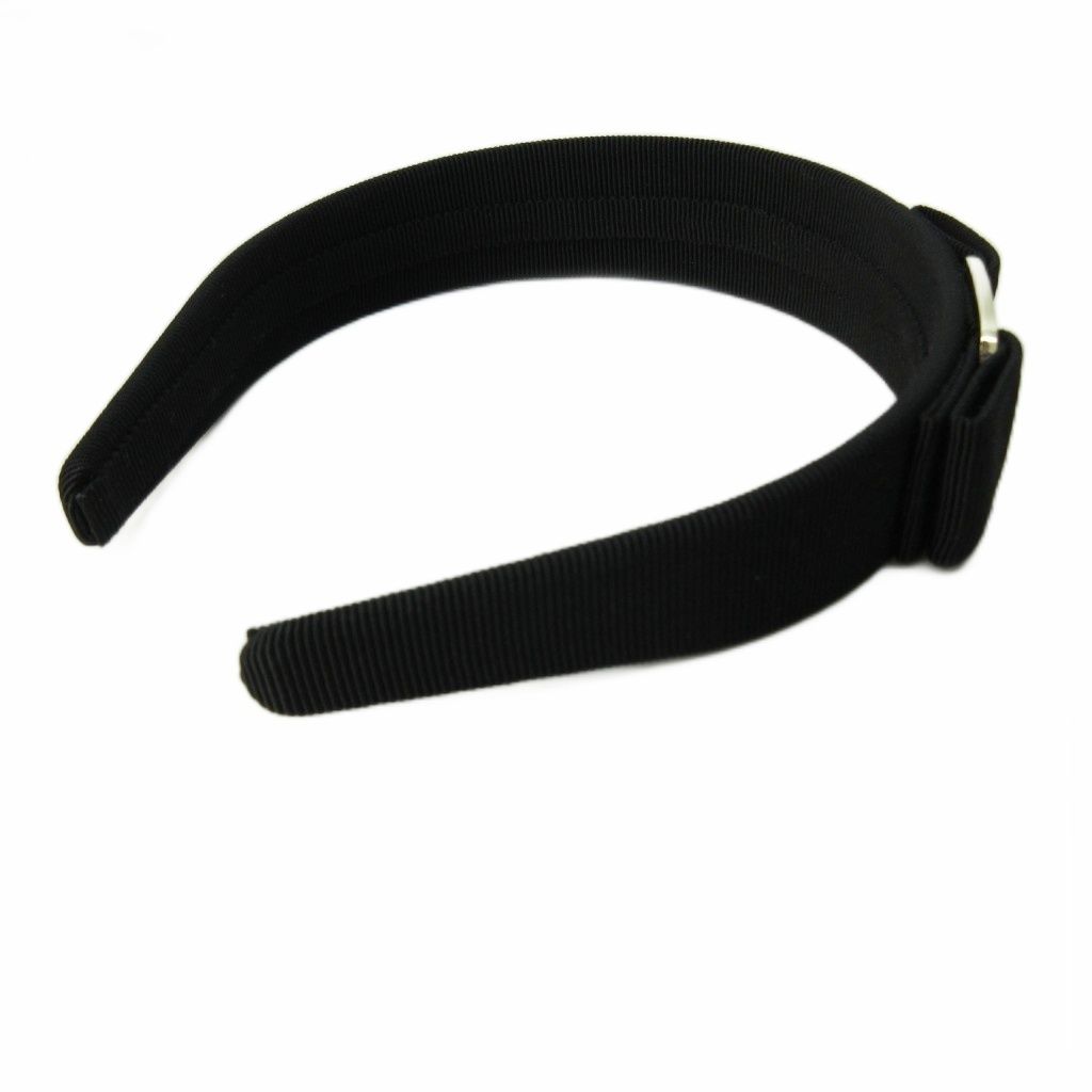 サルヴァトーレフェラガモ Salvatore Ferragamo ヴァラ カチューシャ ヘアバンド リボンモチーフ 黒 ブラック 1125 AA