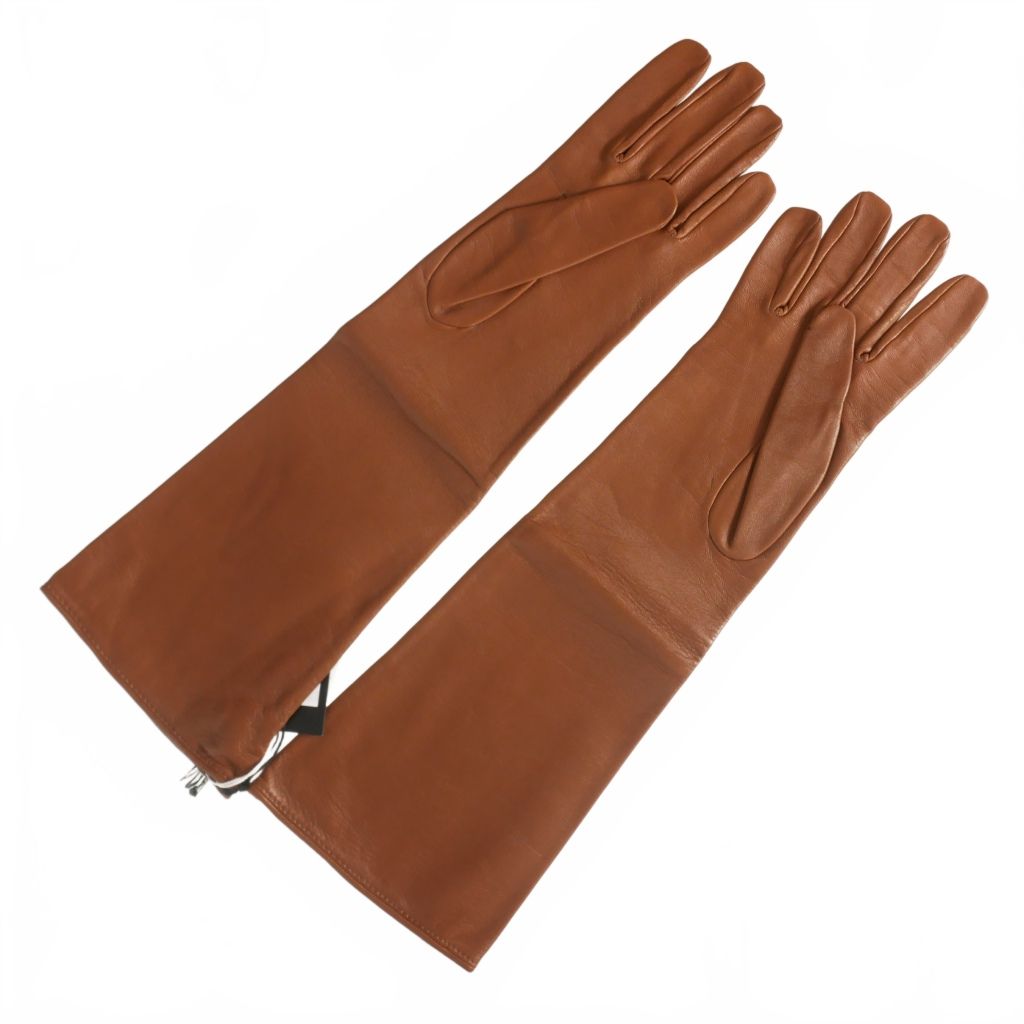 ディースクエアード 23 AW ナッパレザー ロンググローブ 手袋 7 ブラウン 茶 正規