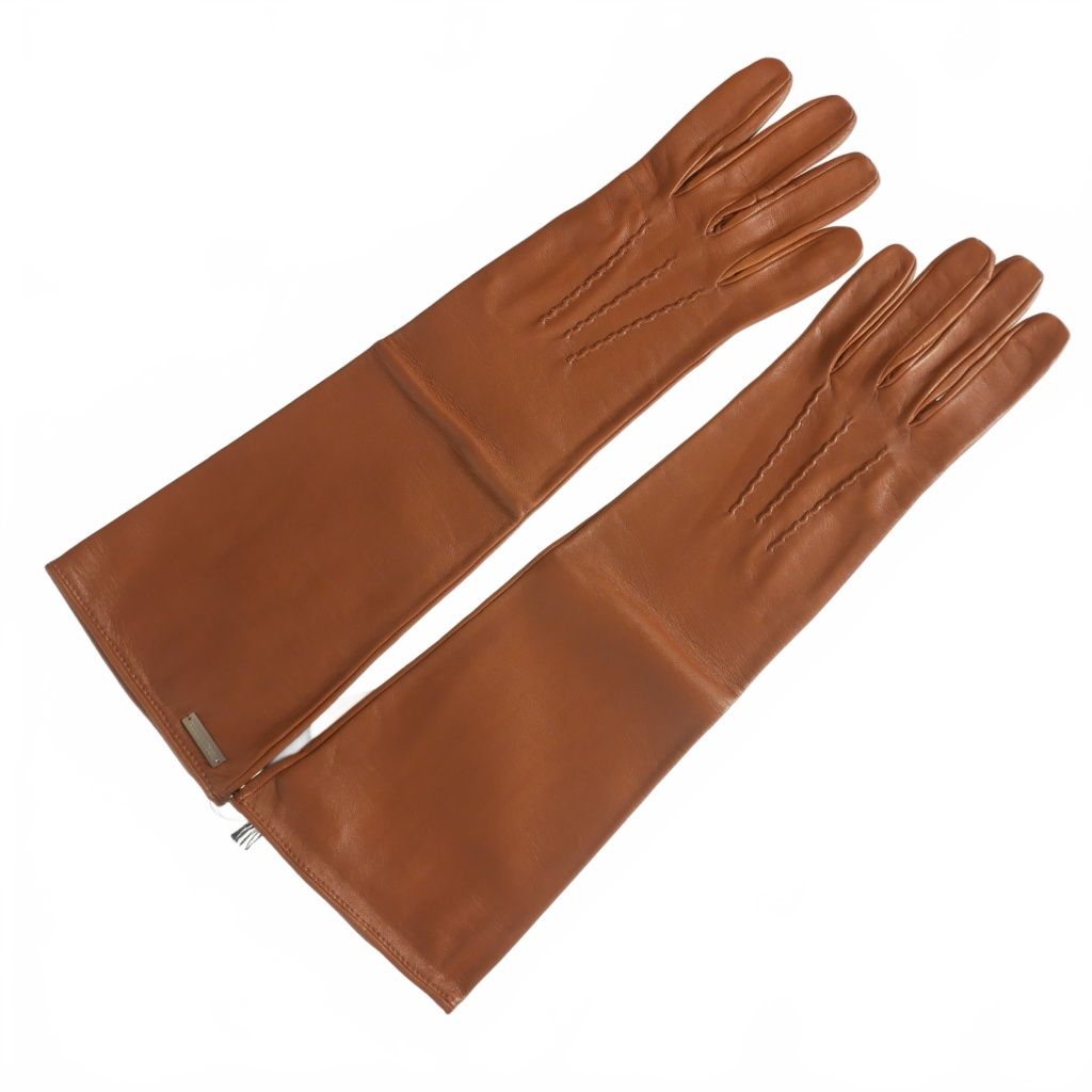 ディースクエアード 23 AW ナッパレザー ロンググローブ 手袋 7 ブラウン 茶 正規