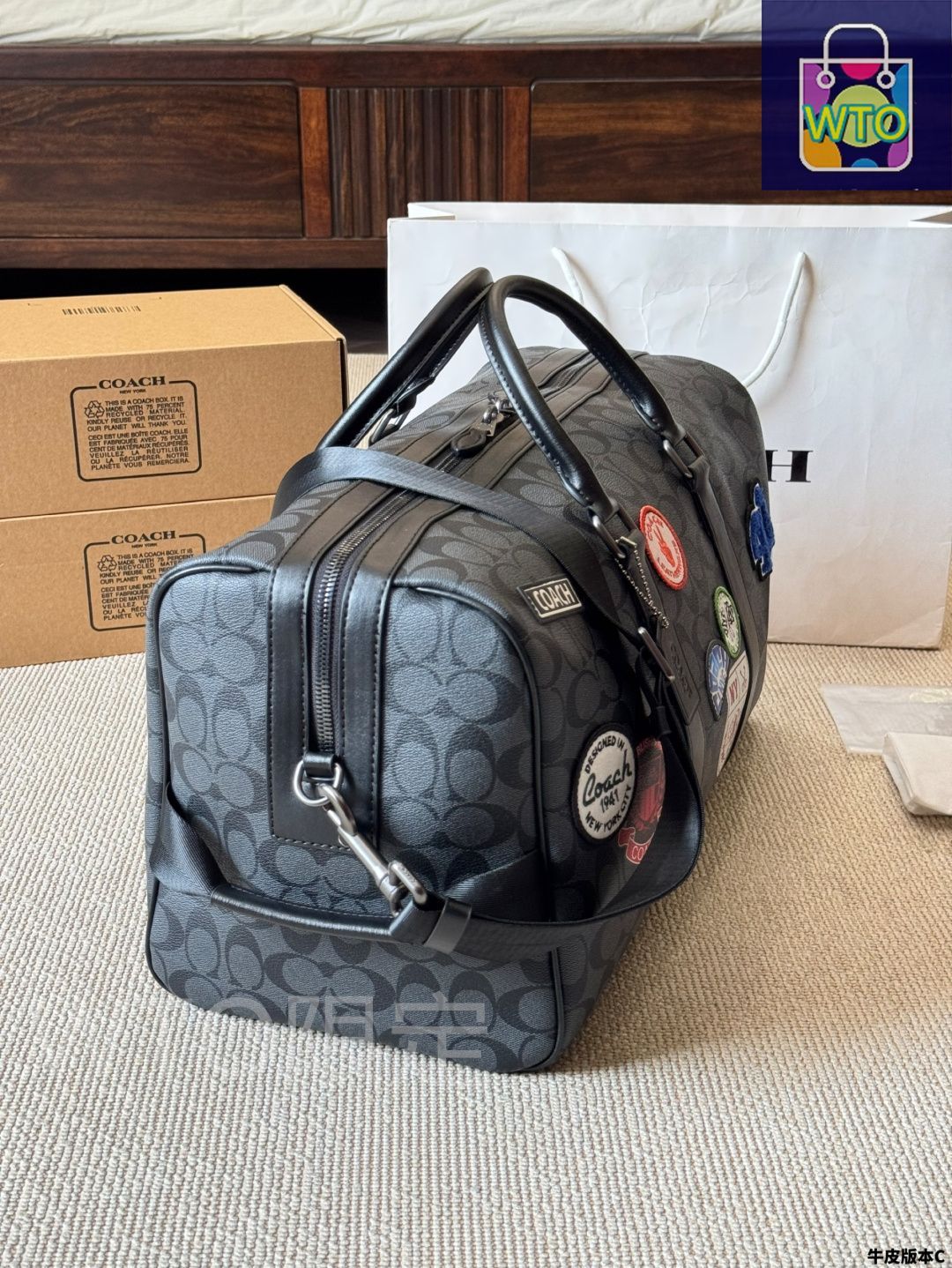 今日特価】Coach コーチ メンズトラベルバッグ シグネチャーC