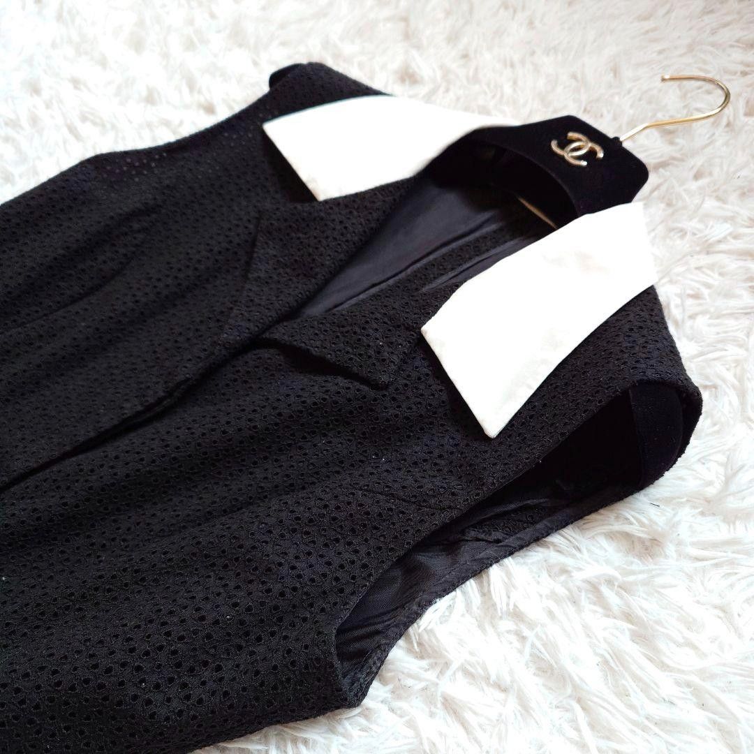 近年モデル FOXEY フォクシー モノクローム 襟付き カットワーク