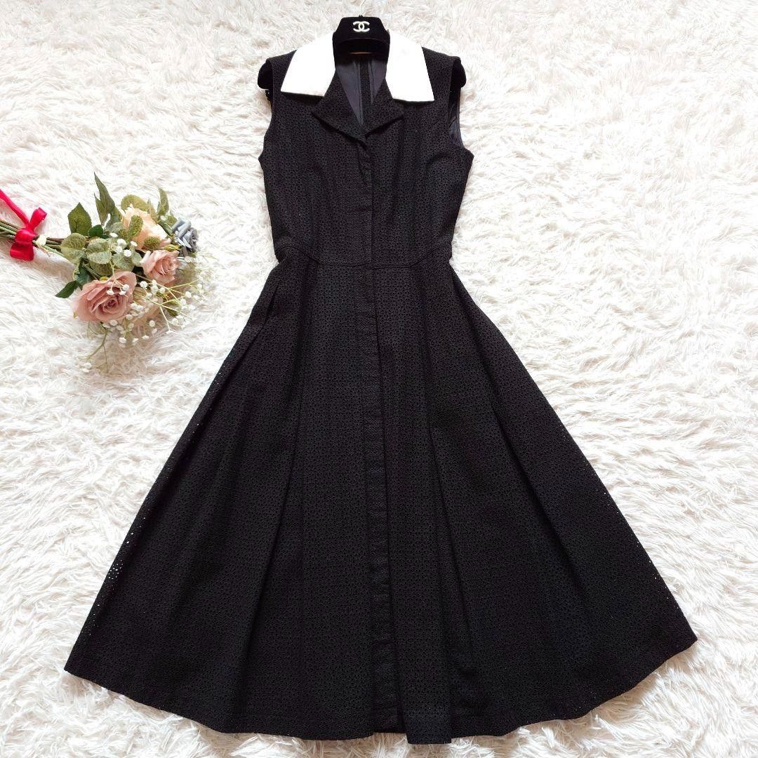 近年モデル FOXEY フォクシー モノクローム 襟付き カットワーク