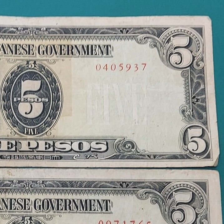 大日本帝国政府 5ペソ 軍票 2枚セット 第二次世界大戦期のフィリピン