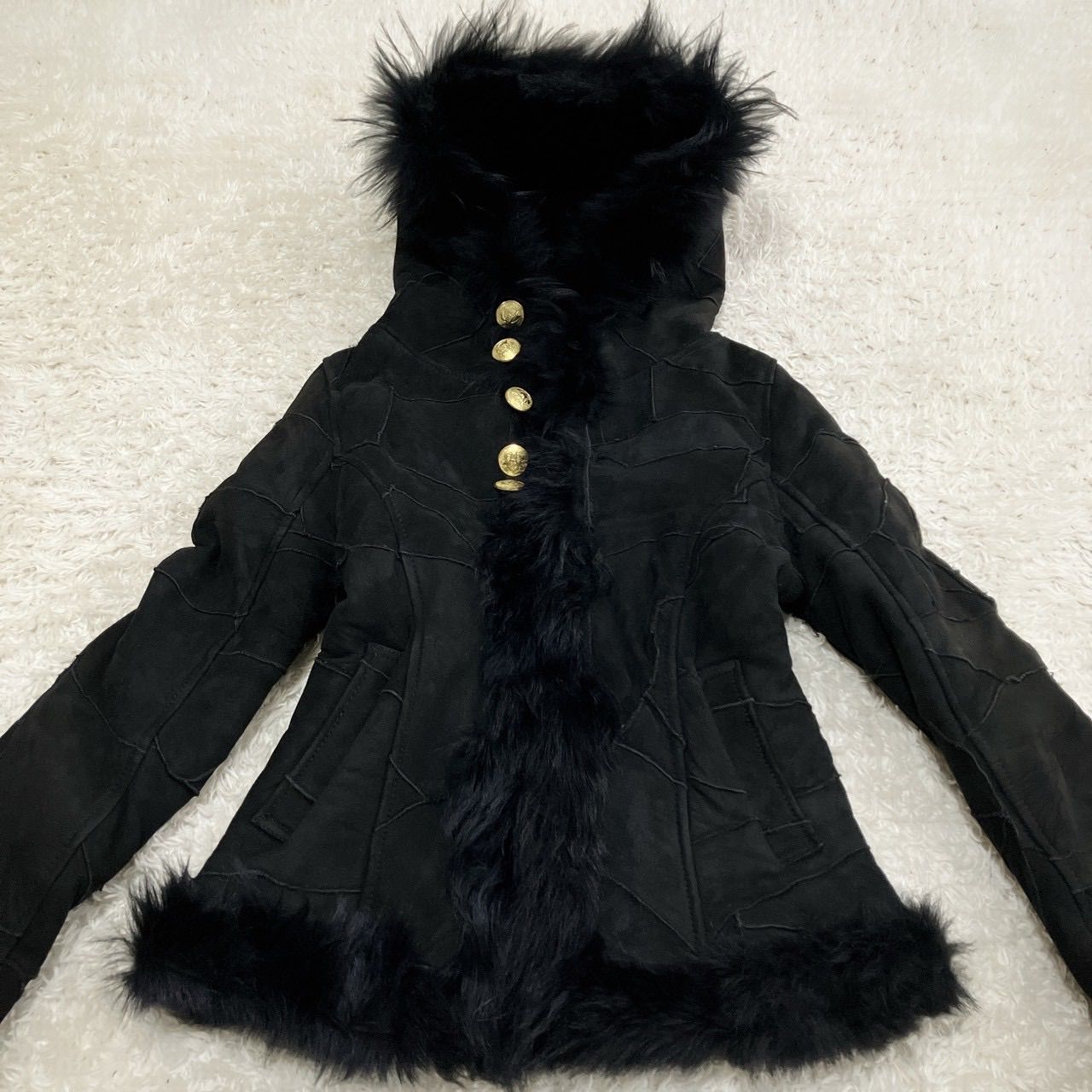 極美品！d.i.a. ダイヤ ムートンジャケット リアルレザー 金ボタン