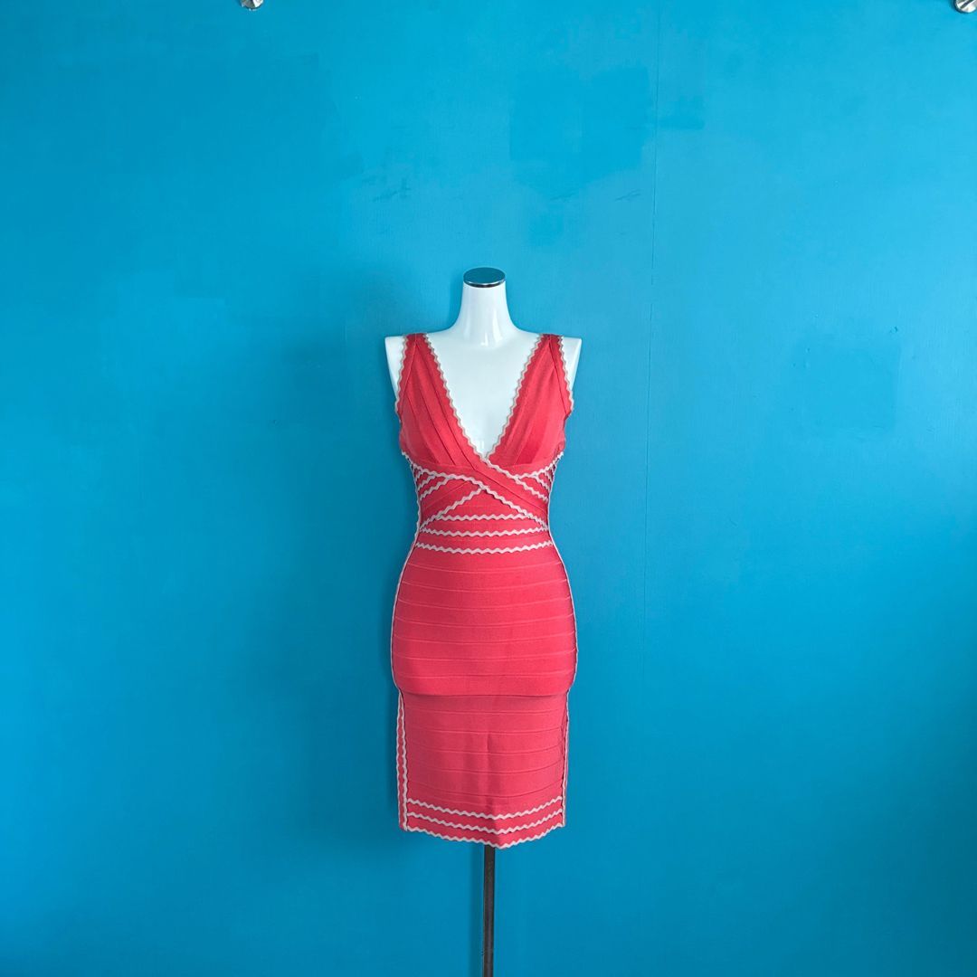 1588 Herve Leger ワンピース S ピンク Kenna バンテージ - メルカリ