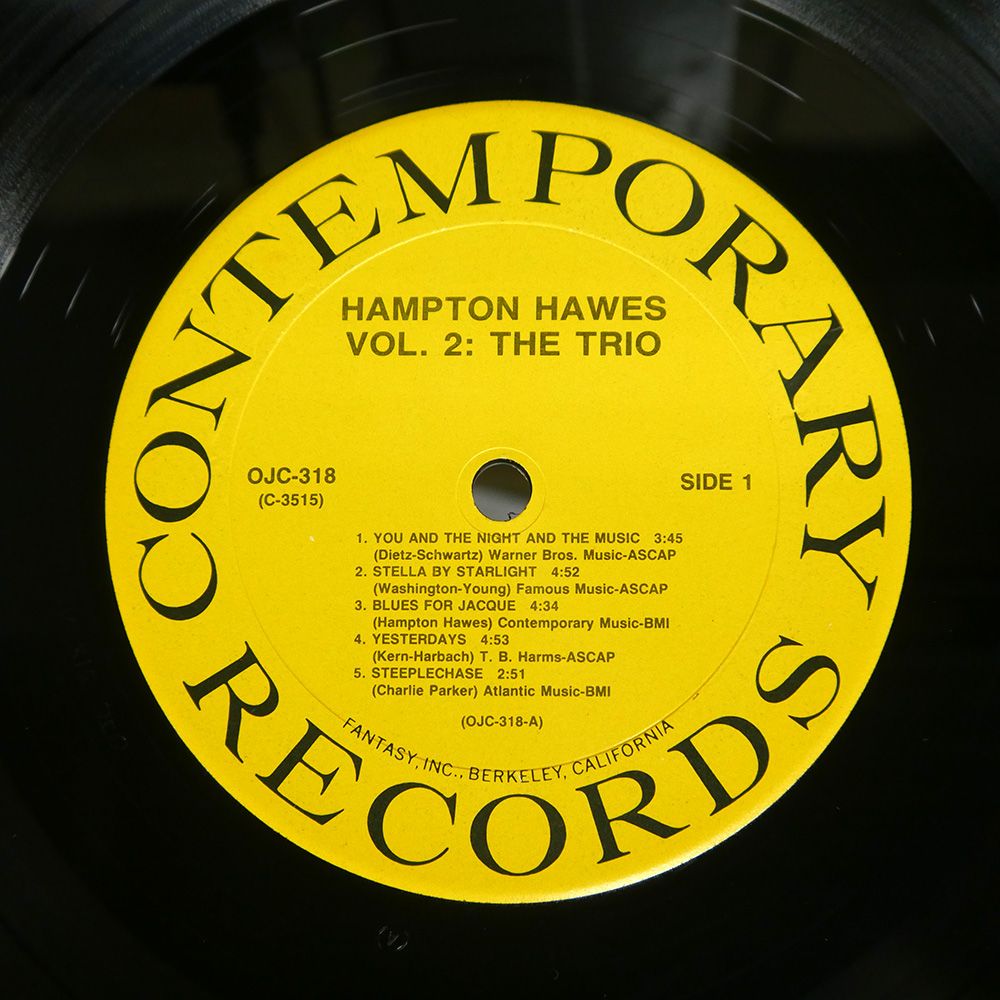 US盤 HAMPTON HAWES/THIS IS HAMPTON HAWES VOL 2: THE TRIO/ORIGINAL